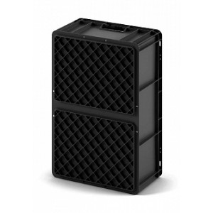 Евроконтейнер 600х400х220 EC-6422.4 черный с усиленным дном и закрытыми ручками Евроконтейнер 600х400х220 EC-6422.4 черный с усиленным дном и закрытыми ручками